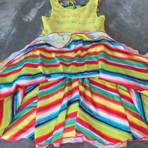 Emily West Reversible Twirl Dress Floral Stripes - Picture 8 of 8